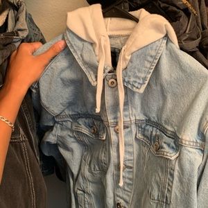 Jean jacket with hood